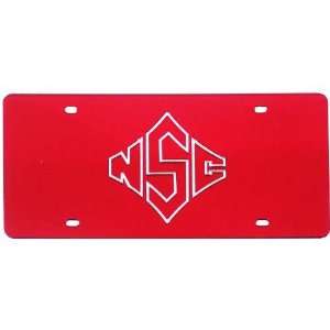   State Wolfpack Red Mirror License Plate W/Red NCS Sports & Outdoors