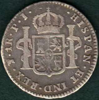 Bolivia 1806 1 real Silver Coin Carolus IIII PTS PT  