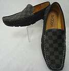Mens Cool Gray Checker Casual Loafers Mocs Moccasins D