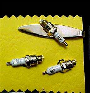 Auto Lite Spark Plug Cuff Links & Tie Bar Speidel  9823  