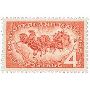  #1120   1958 4c Overland Mail Postage Stamp Numbered Plate 