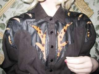 80s Vtg Goth Cat Woman Jumpsuit, Leather Leopard Fur MC Hammer Outfit 