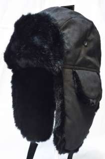 NEW BOMBER FAUX SUEDE LEATHER FUR WARM SKI EAR FLAP RUSSIAN TRAPPER 