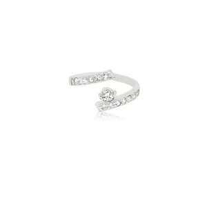  Cubic Zircon Toe Ring in 14K White Gold Jewelry