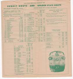 RARE VINTAGE 1964 SOUTHERN PACIFIC RAILROAD SCHEDULES  