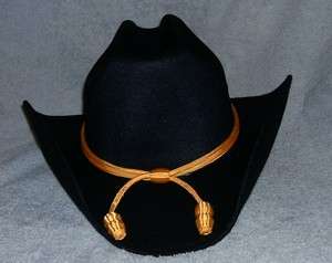 Black Felt CAVALRY COWBOY HAT  and band   LINED   New   Size 7 5/8 
