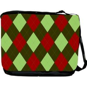 : Rikki KnightTM Burgundy & Greens Argyle Design Messenger Bag   Book 
