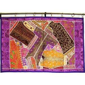  Purple Ethnic Style Decorative Wall Hanging Tapestry: Home 