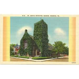   Postcard St. Johns Episcopal Church Roanoke Virginia 