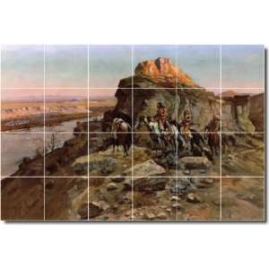 Charles Russell Western Kitchen Tile Mural 16  32x48 using (24) 8x8 