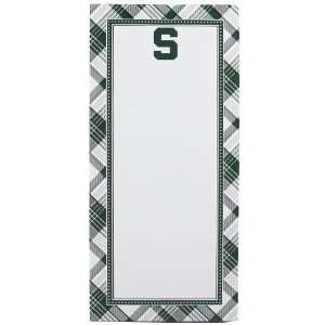  Michigan State Spartans Plaid Magnetic Notepad Sports 