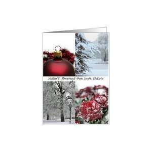  South Dakota Seasons Greetings   Red Winter collage state 