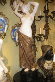 Cesare Lapini Italian Female Marble Scupture Statue  