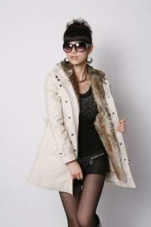 Womens Fur Coat Warm Long Faux Fur Lining Winter Jacket Clothes Best 