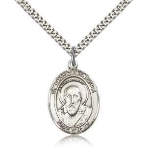 925 Sterling Silver St. Saint Francis de Sales Medal Pendant 1 x 3/4 