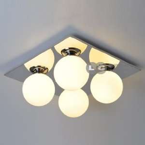  Simple Stylish White Milk Glass Ceiling Lights with 4 