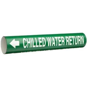   Sheet White On Green Color Pipe Marker Legend Chilled Water Return