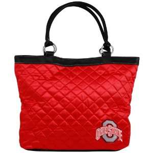   Ohio State Buckeyes Ladies Scarlet Quilted Tote Bag: Home & Kitchen