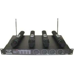  Hisonic VHF 4 Channel Wireless Handheld Microphone System 