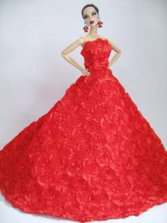Eaki Candi Silkstone Barbie Fashion Royalty Evening Red Basic Dress 