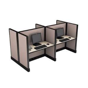 Cube Solutions Mid Height Call Center Cubicles, Pod of 4 