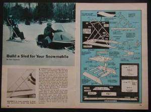 Man Snowmobile Sled w/Ski Runners How To build PLANS  