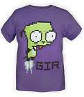 Invader Zim Gir White Green Black Dots Purple T Shirt