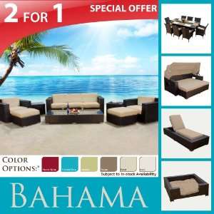  OUTDOOR WICKER SOFA & DINING SET, CHAISE, SUNBED & SMALL DOG BED 