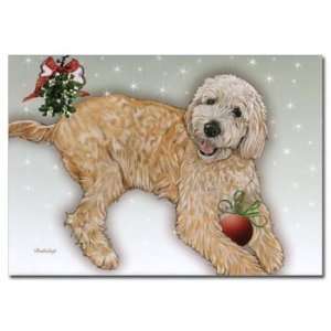  Labradoodle and Mistletoe Christmas Cards 