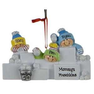 Personalized Snowball Fight   3 Christmas Ornament:  Home 