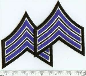 POLICE / Security BLUE Sergeant Rank Patch Chevrons SGT  