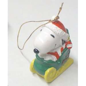   Peanuts PVC Figure Christmas Ornament  Snoopy w/ Sled Everything