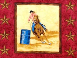 New Barrel Racing Girls Fabric BTY Horse Rodeo Western Country 35 