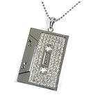 SILVER ICED OUT RETRO CASSETTE TAPE PENDANT   Hip Hop Bling Boxed