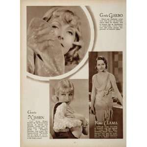  1933 Greta Garbo Greta Nissen Renie Clama Actress Print 