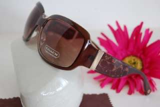 New Coach Christina Brown & Gold Glitter Signature C Sunglasses S618 