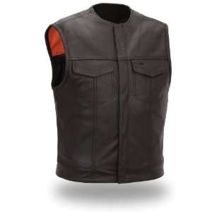   Manufacturing Mens Concealed Snaps Clean Look Vest (Black, Small