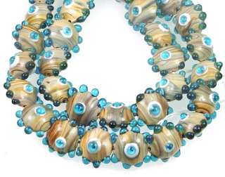 Lampwork Glass Sky Eye Lentil Beads 20mm  