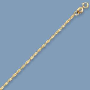 REAL 10K Yellow Gold Singapore Sparkle Chain Necklace  