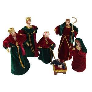 Club Pack Of 144 Velour Holy Family and Wise Men Christmas 