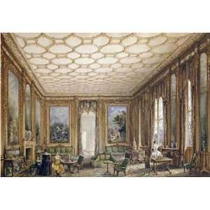 View of a Jacobean Style Grand Drawing Room by English School. Size 16 