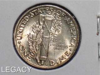 1942 P SILVER MERCURY DIME FULL BANDS UNCIRCULATED (GS  