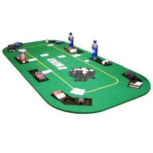  Texas Holdem Folding Table Top w/ Cup Holders   GREEN 