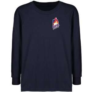 NCAA UIC Flames Youth Navy Blue Athletics Chest Hit Logo Long Sleeve T 