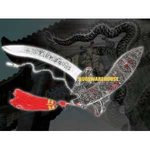  Fish Exotic Scimitar Dagger   Steel   Knife Fixed Blade 