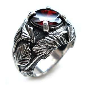 Mens Retro Ruby Gemstone Ring Silver .925 Material Fine Jewelry for 
