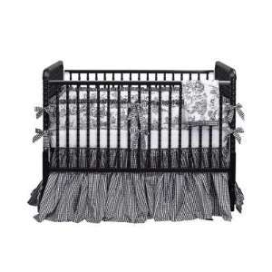  Black & White Toile Silk Crib Bedding Set: Baby