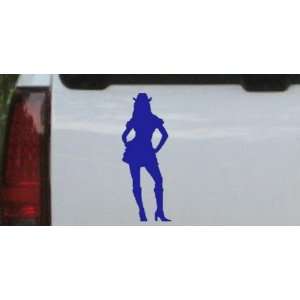  Walls on Sexy Cowgirl Silhouettes Car Window Wall Laptop Decal Sticker Blue