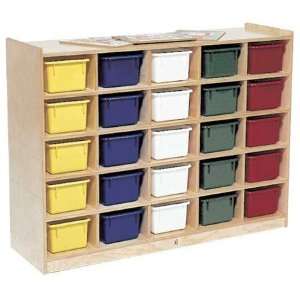  Steffy Wood 25 Tray Mobile Storage Cubby
