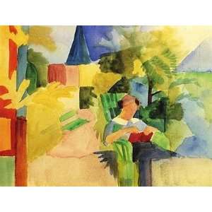  Woman Reading In Garden At Thuner Lake, By August Macke 
